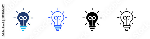Idea Multi Style Icon Set Vector 