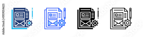 Brand Management Multi Style Icon Set Vector 