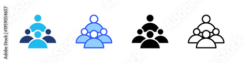 People Multi Style Icon Set Vector 