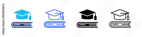 Education Multi Style Icon Set Vector 