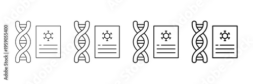Cancer Genomics Icons Vector Set In Different Stroke Line Style