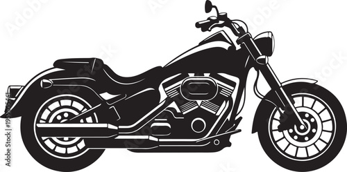 Vintage cruiser motorcycle isolated on Transparent Background