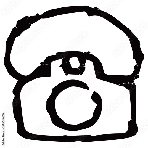 電話・お問い合わせのアイコン 幼稚園HPのためのベクターラインアイコン