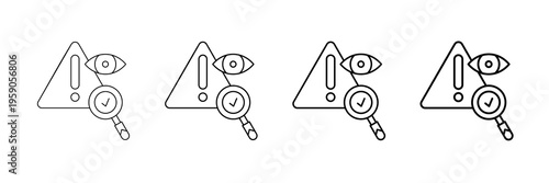Incident Monitoring Icons Vector Set In Different Stroke Line Style