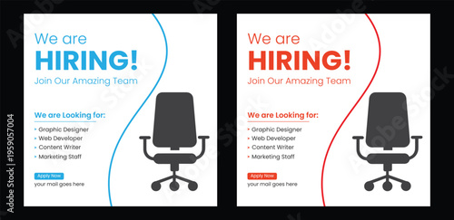 We are hiring job vacancy social media post banner design template with green and black color. We are hiring job vacancy square web banner design. We are hiring job vacancy social media post banner jo