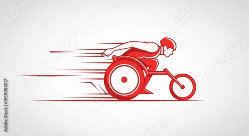 Speedy Wheelchair Athlete Pursuing a Goal Symbolizing Triumph and Determination