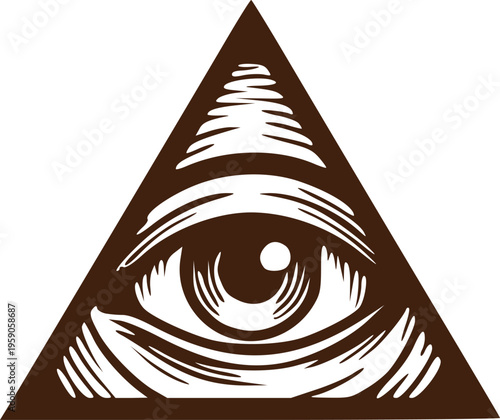 Eye of Providence Symbol in Triangle Design