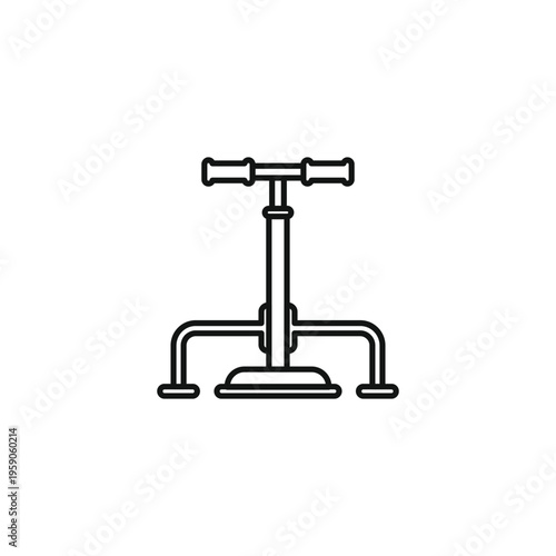 Line Drawing of Bench Press Weightlifting Equipment.