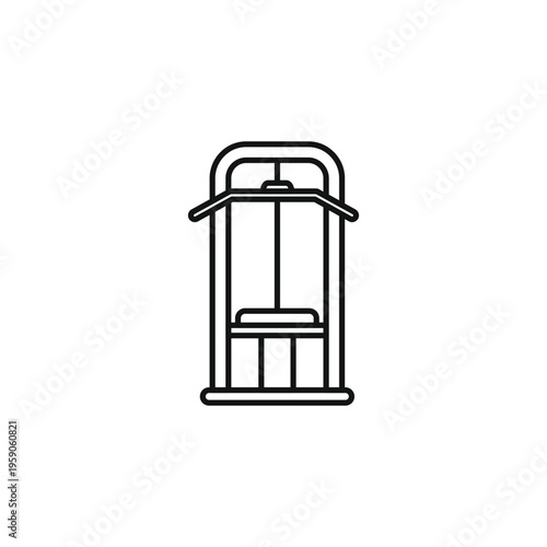 Line Drawing of Vertical Pull Up Bar Gym Station.