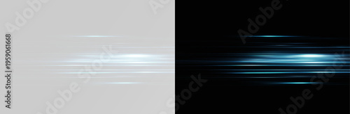 Fotografie blue light streaks and motion blur lines for high speed movement effect or futur