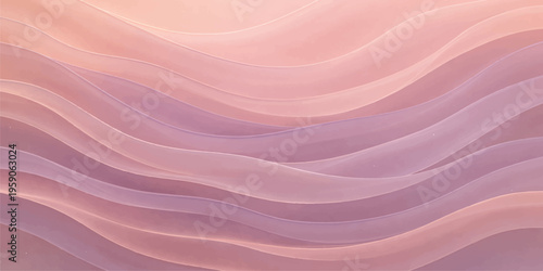 A soft pink and purple silk fabric background featuring flowing satin waves and smooth motion lines in an abstract textile pattern design