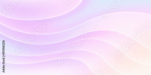An artistic abstract pink and purple wallpaper featuring smooth violet waves and soft flowing lines that create a motion-filled texture for a modern vector backdrop design