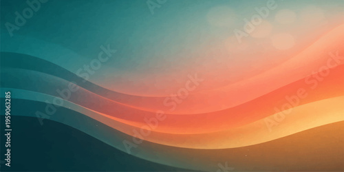 Abstract colorful background vector illustration of a bright orange sunset sky over the sea with red and yellow clouds reflecting on the water for a beautiful nature landscape wallpaper