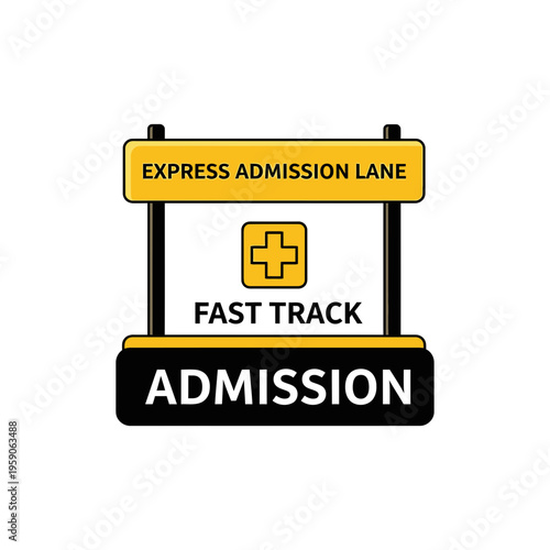 Streamlined Access Route Sign: Fast Track Admission and Expedited Entry Designation