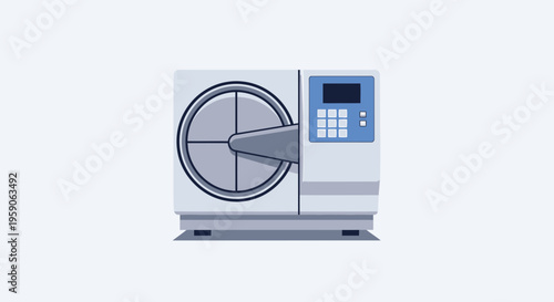 Sterilizer Illustration: Modern Medical Equipment Design For Healthcare Purposes
