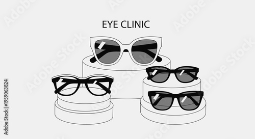 Stylish Eyewear Display: Modern Optical Design for an Eye Clinic Advertising Campaign
