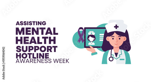 Supporting Mental Health: Nurse Offering Hotline Support During Awareness Week