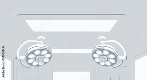 Surgical Lights Illumination a Sterile Operating Room Environment Depicting Precision and Care