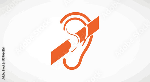 Symbol Depicting Hearing Impairment or Deafness, Representing Auditory Loss Issues