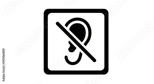 Symbol Indicating Sound Prohibition, Preventing Auditory Input Or Noise Control Illustration