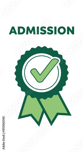 Symbolic Representation Of Admission, Acceptance, and Approval Marked With Green Elements