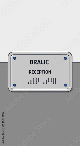 Tactile Signage Depicting Bralic Reception With Braille, Modern Aesthetics And Inclusive Design