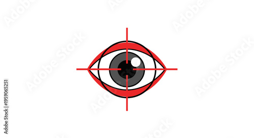 Targeted Vision: An Emblematic Depiction of Focus and Precision on a White Backdrop