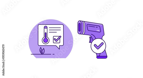Temperature Assessment Visuals: Digital Thermometer and Health Measurement Vector Illustrations