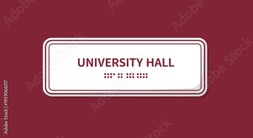University Hall Sign Displayed In Formal Manner For Academic Building Identification