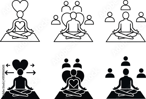 Yoga practice for harmony and balance with group and individual meditation