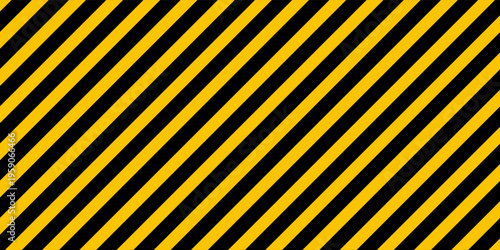 Warning yellow black diagonal stripes line.