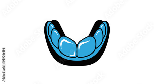 Vibrant Blue Mouthguard Illustrates Sport Safety and Dental Protection Clearly
