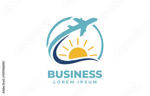 Travel tropical beach logo design for business brand.