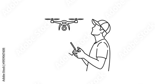 Man controlling drone with remote, aerial photography, technology, hobby, outdoor activity
