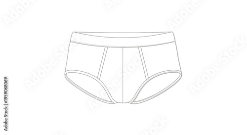 Mens Briefs Underwear Line Art Icon Vector Illustration