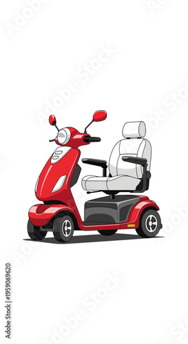 Vibrant Red Mobility Scooter: Modern Design for Assisted Living and Independent Movement