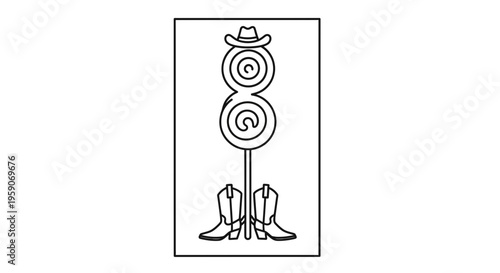 Whimsical Cowboy Boots and Swirl Lollipops with Hat - Western Candy Fun