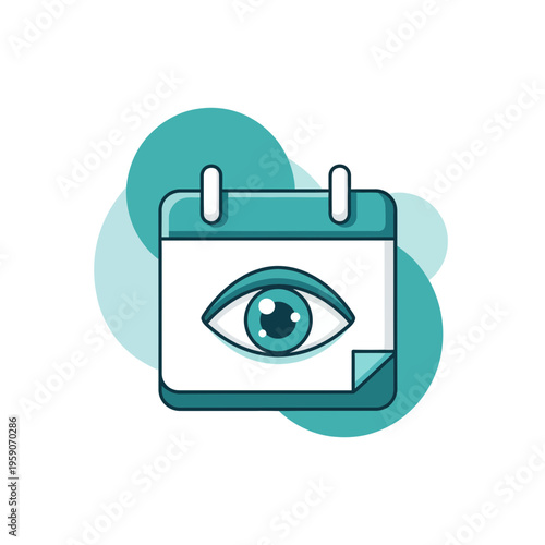 Visual Agenda: A Calendar Icon Featuring an Eye, Depicting Events and Scheduling with Clarity