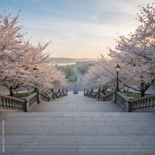 The stairs appear untroubled by any rush hour a calm start to th