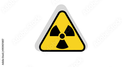 Warning Radiation Hazard Symbol Isolated on a White Background with Shadow Effect Design