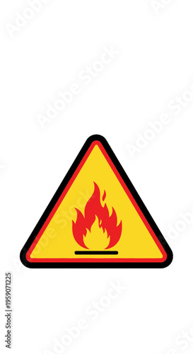 Warning Sign Indicating Flammable Materials And Potential Fire Hazards Clearly Displayed