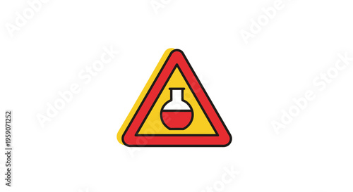 Warning Sign Indicating Hazardous Materials: A Chemical Danger Notification Symbol
