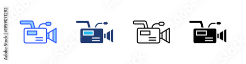 Camcorder Multi Style Icon Set Vector 