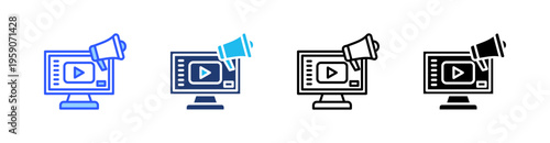 Ads Multi Style Icon Set Vector 