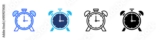 Clock Multi Style Icon Set Vector 
