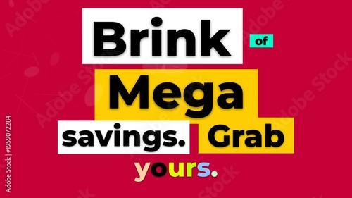 Mega Sale Motion Graphic with bold text and colorful shapes for retail and marketing