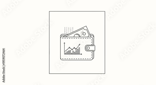 Wallet with money and financial growth chart, business finance concept