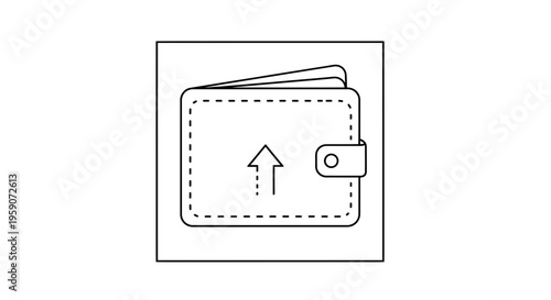 Wallet with Up Arrow Icon: Financial Growth, Savings, Income Increase, Budgeting, Money Management