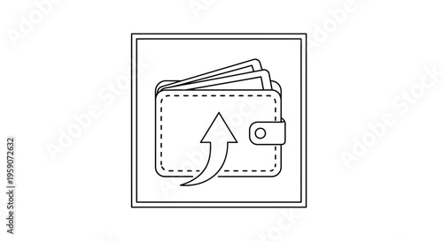 Wallet with Upward Arrow Icon: Financial Growth, Income, Savings, and Investment Concept