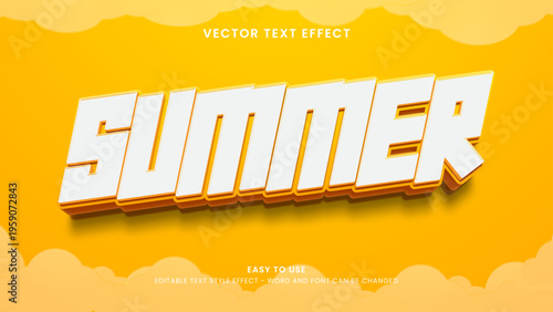 summer editable text effect 3d text 